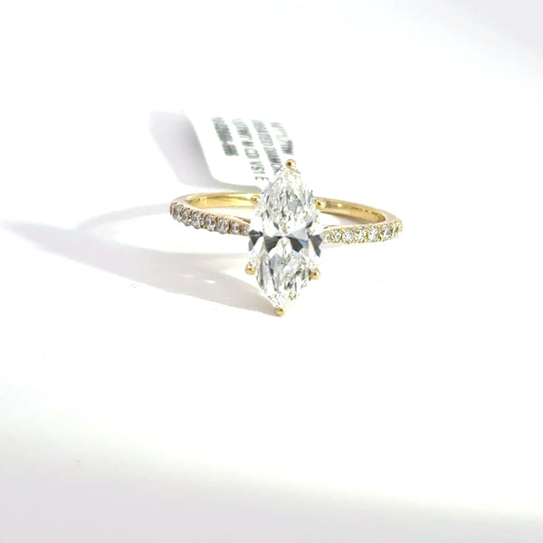 1.71 CTW Marquise-Cut Lab Grown Diamond Engagement Ring