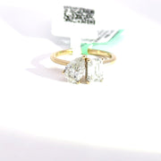 1.96 CTW Pear & Emerald Toi et Moi Lab Grown Diamond Engagement Ring view 2