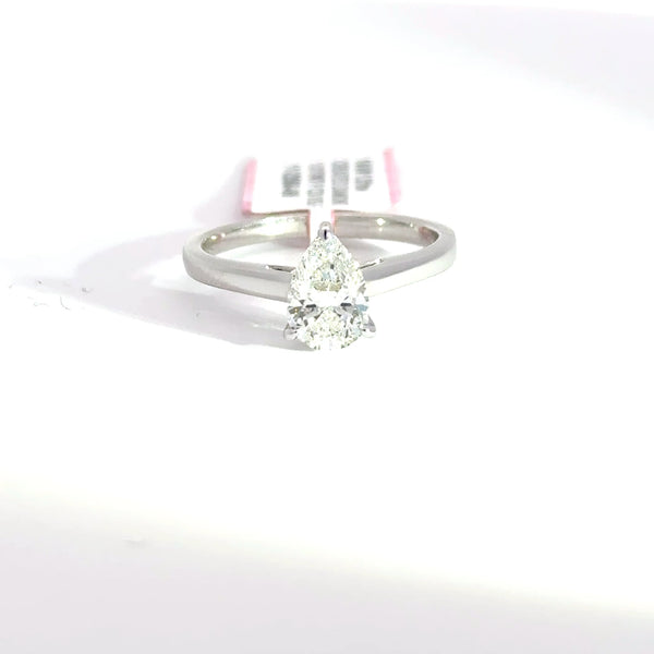 1.01 CTW Pear-Cut Lab Grown Diamond Engagement Ring