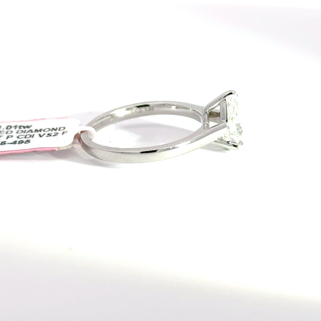1.01 CTW Pear-Cut Lab Grown Diamond Engagement Ring
