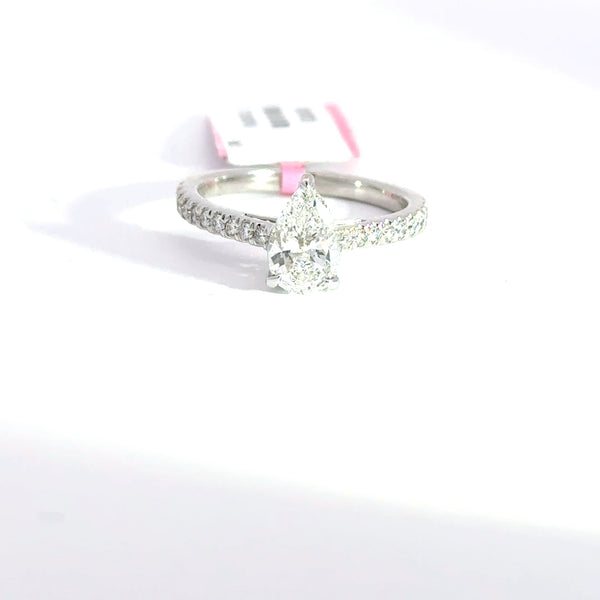 1.25 CTW Pear-Cut Lab Grown Diamond Engagement Ring