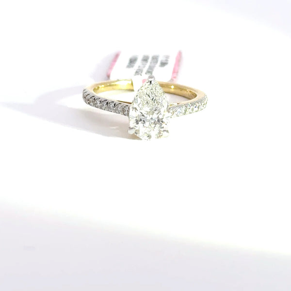 1.84 CTW Pear-Cut Lab Grown Diamond Engagement Ring