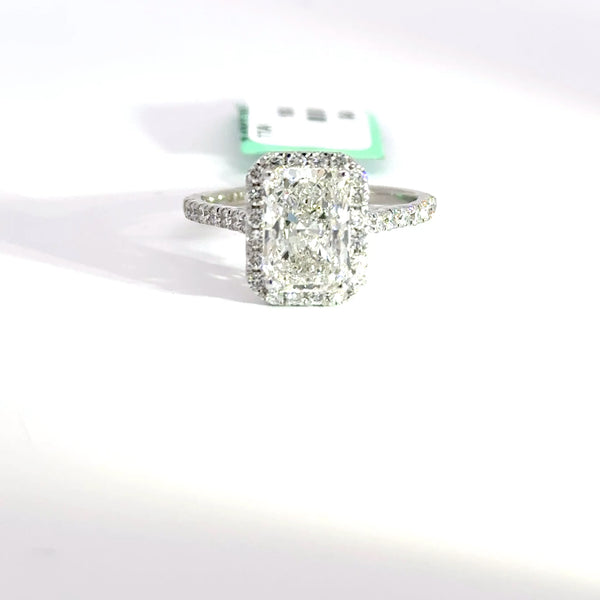 2.60 CTW Radiant-Cut Lab Grown Diamond Engagement Ring
