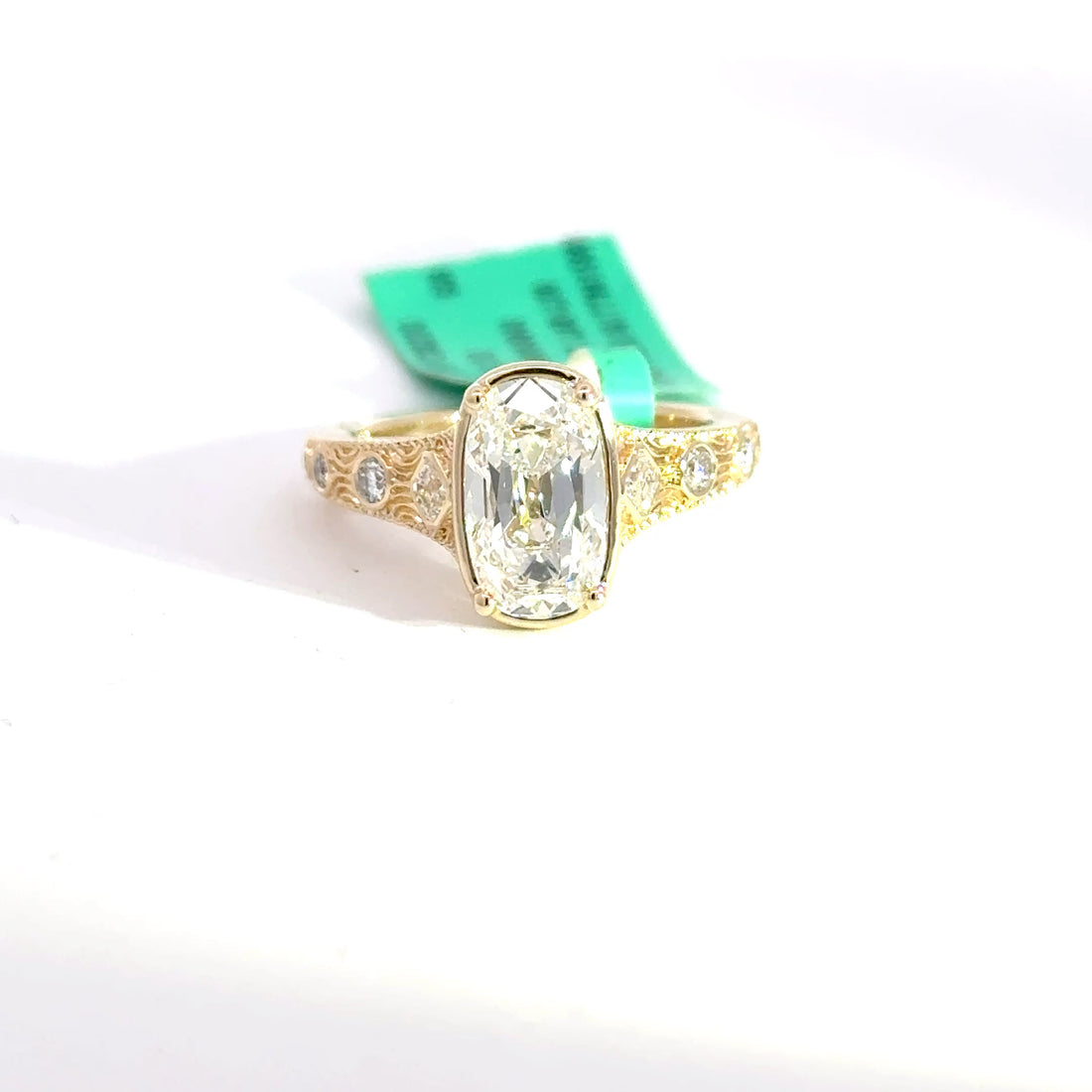2.44 CTW Old Mine-Cut Lab Grown Diamond Engagement Ring