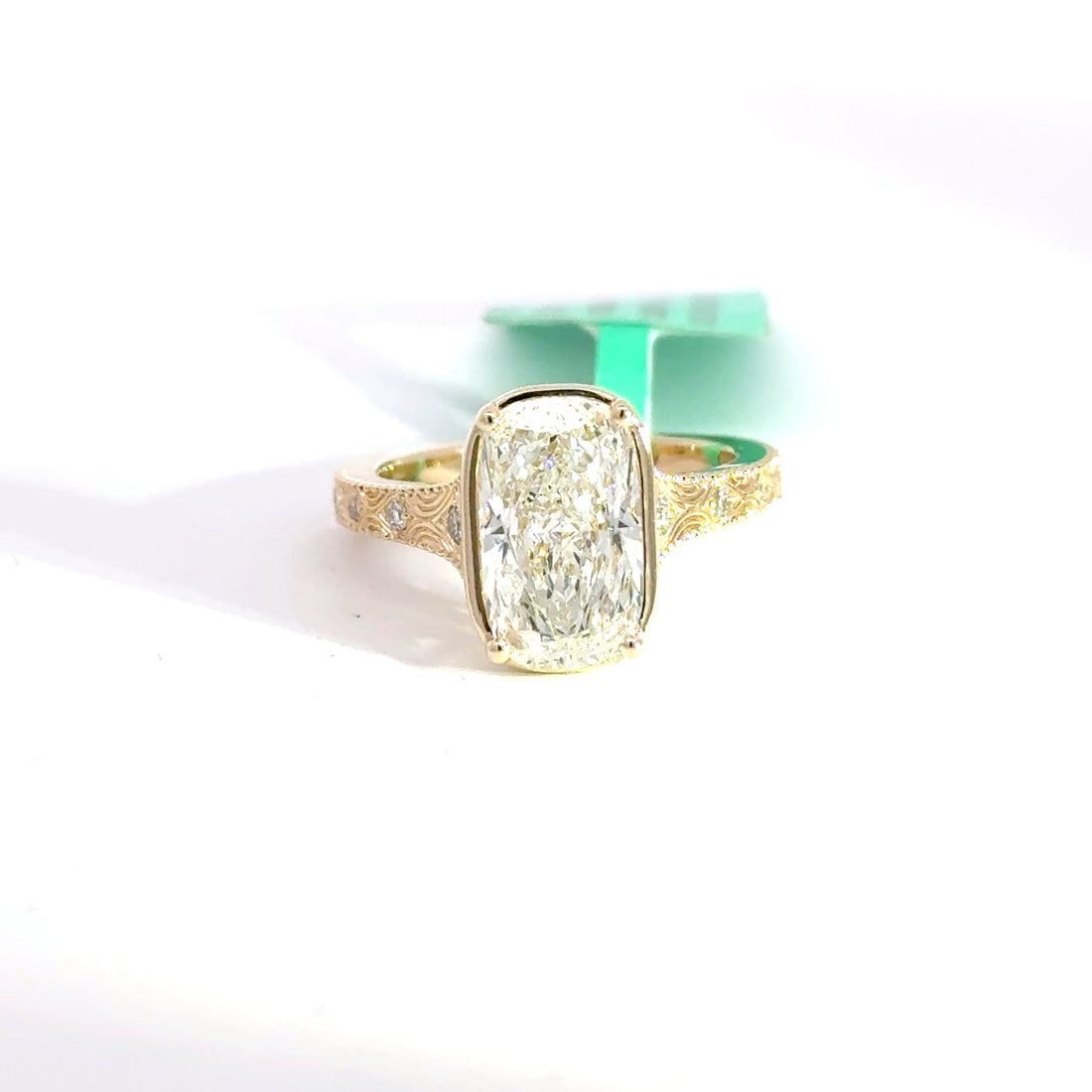 3.19 CTW Elongated Cushion-Cut Lab Grown Diamond Engagement Ring