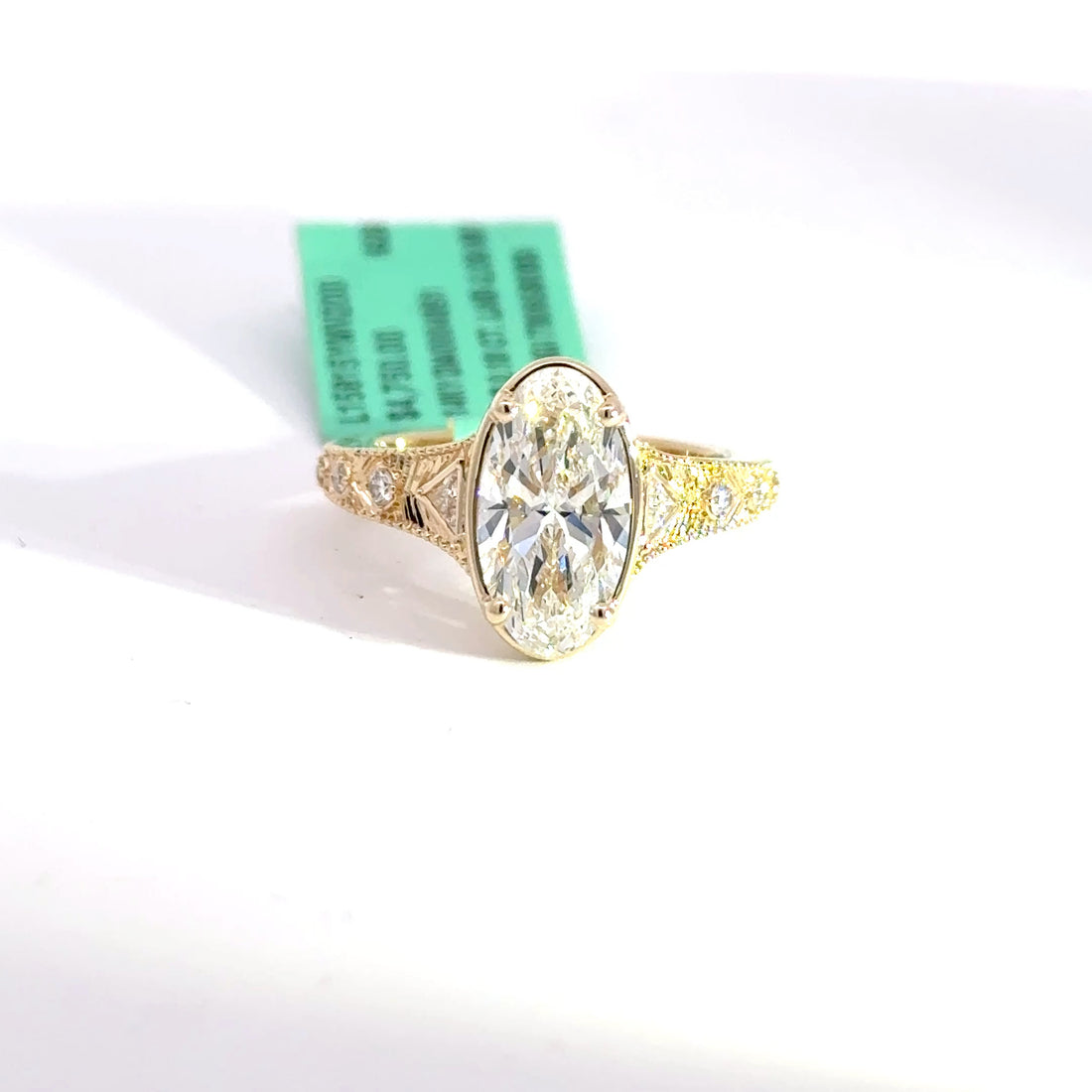 2.27 CTW Oval-Cut (Moval) Lab Grown Diamond Engagement Ring