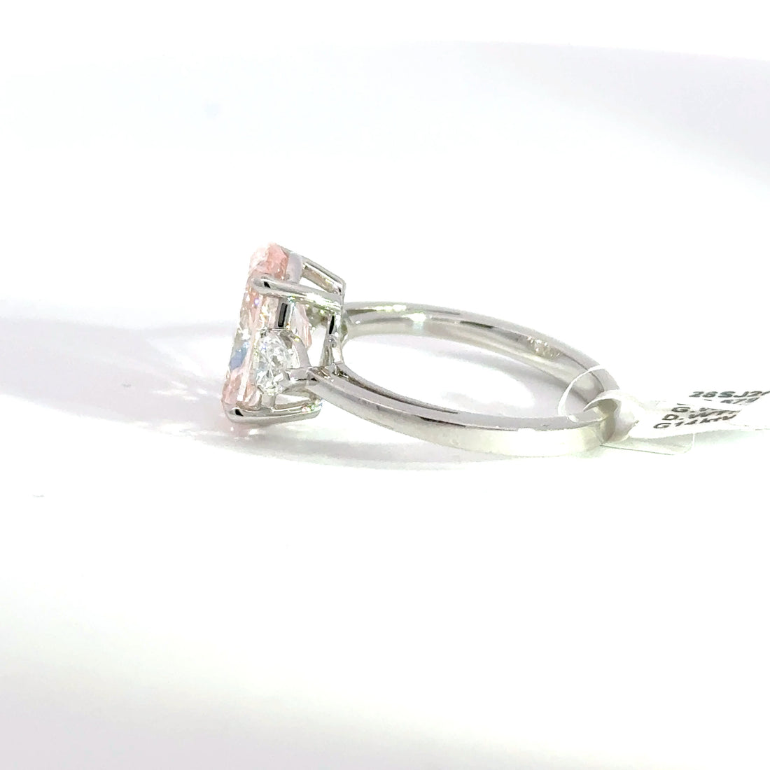 3.96 CTW Fancy Pink Elongated Cushion-Cut Lab Grown Diamond Engagement Ring