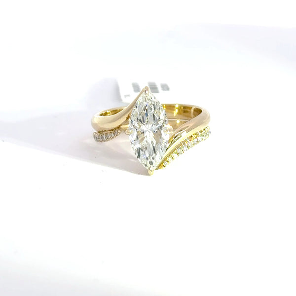 2.17 CTW Marquise-Cut Lab Grown Diamond Engagement Ring