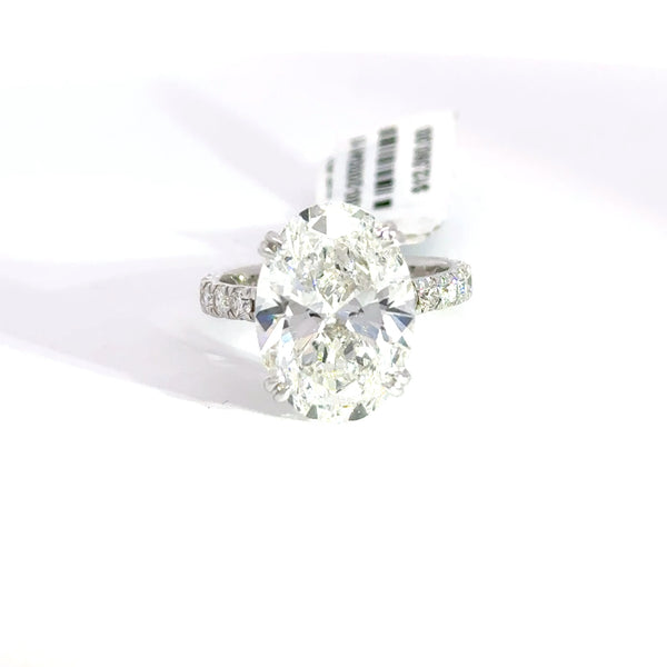 7.97 CTW Oval-Cut Lab Grown Diamond Engagement Ring