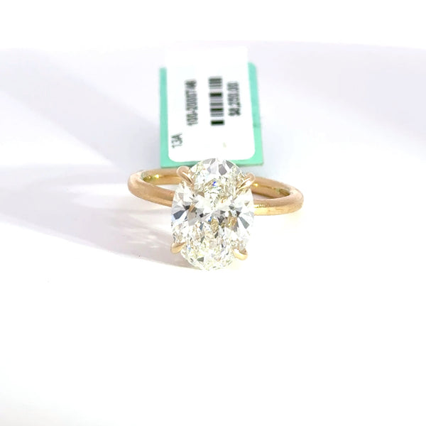 4.24 CTW Oval-Cut Lab Grown Diamond Engagement Ring