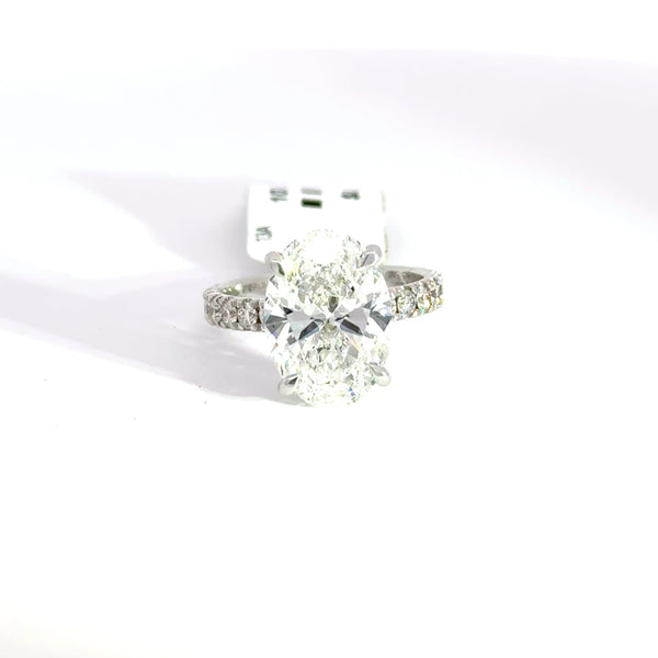 4.94 CTW Oval-Cut Lab Grown Diamond Engagement Ring