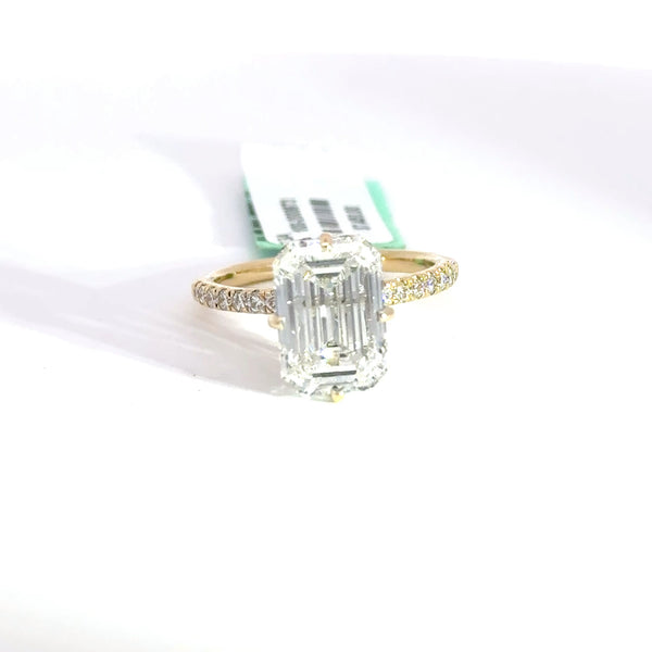 5.19 CTW Emerald-Cut Lab Grown Diamond Engagement Ring