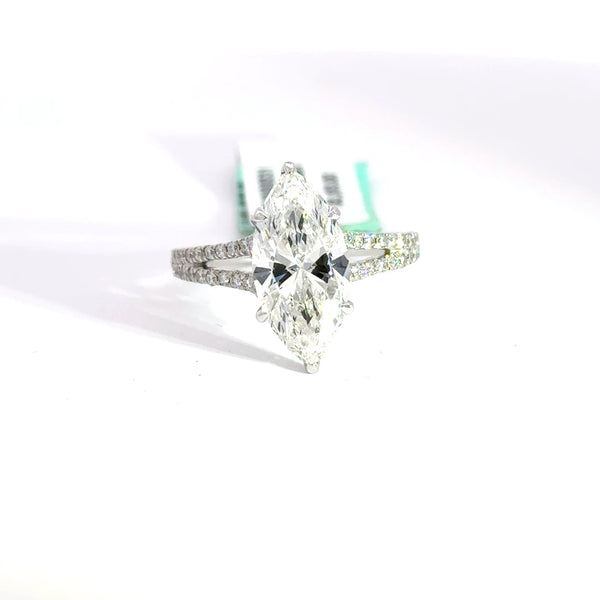 3.49 CTW Marquise-Cut Lab Grown Diamond Engagement Ring