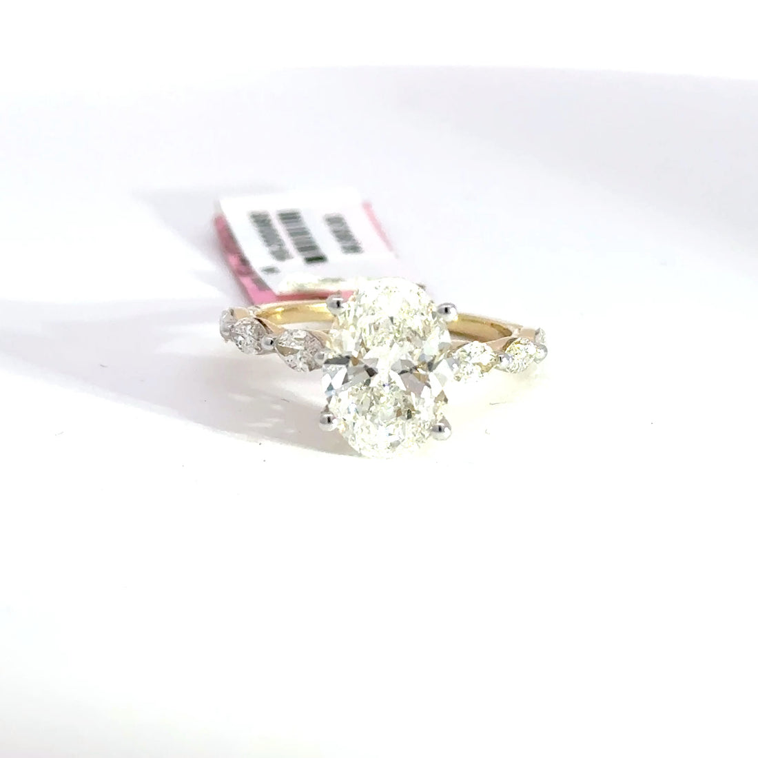 3.92 CTW Oval-Cut Lab Grown Diamond Engagement Ring