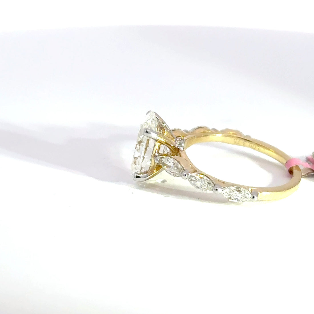 3.92 CTW Oval-Cut Lab Grown Diamond Engagement Ring