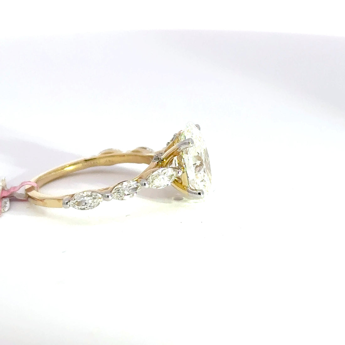 3.92 CTW Oval-Cut Lab Grown Diamond Engagement Ring