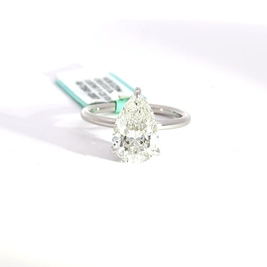 3.21 CTW Pear-Cut Lab Grown Diamond Engagement Ring