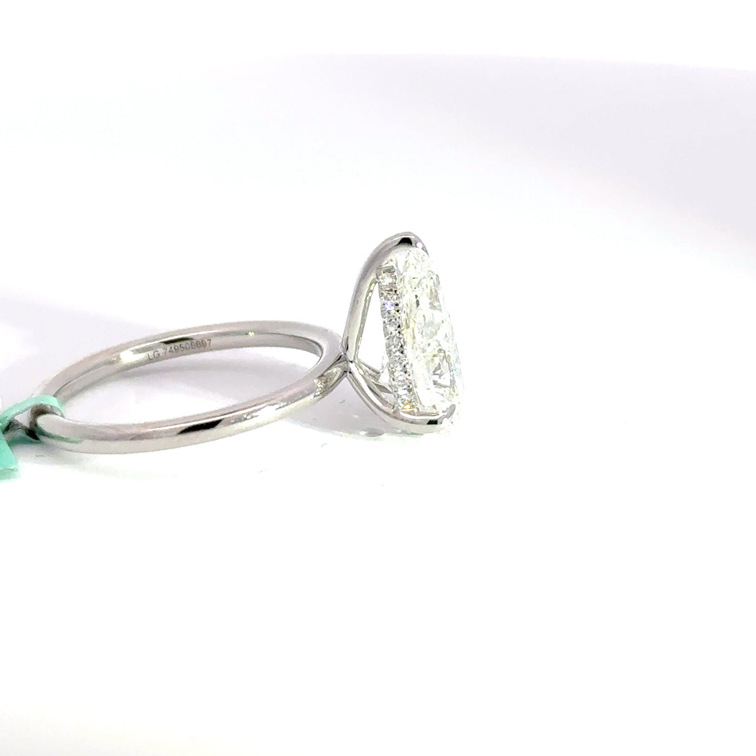 3.21 CTW Pear-Cut Lab Grown Diamond Engagement Ring
