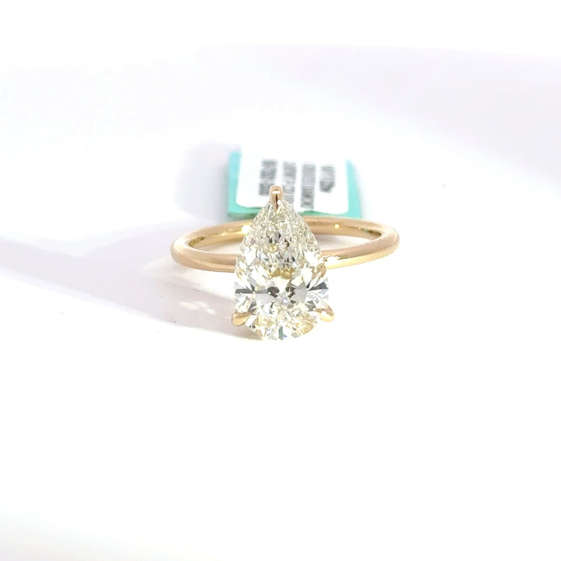 3.22 CTW Pear-Cut Lab Grown Diamond Engagement Ring