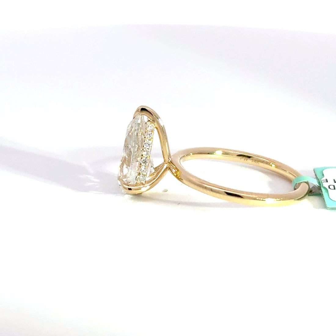 3.22 CTW Pear-Cut Lab Grown Diamond Engagement Ring
