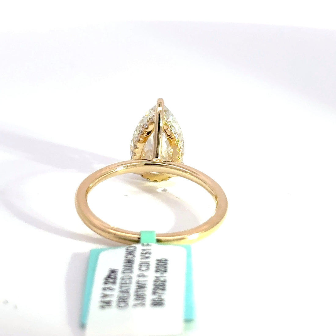 3.22 CTW Pear-Cut Lab Grown Diamond Engagement Ring