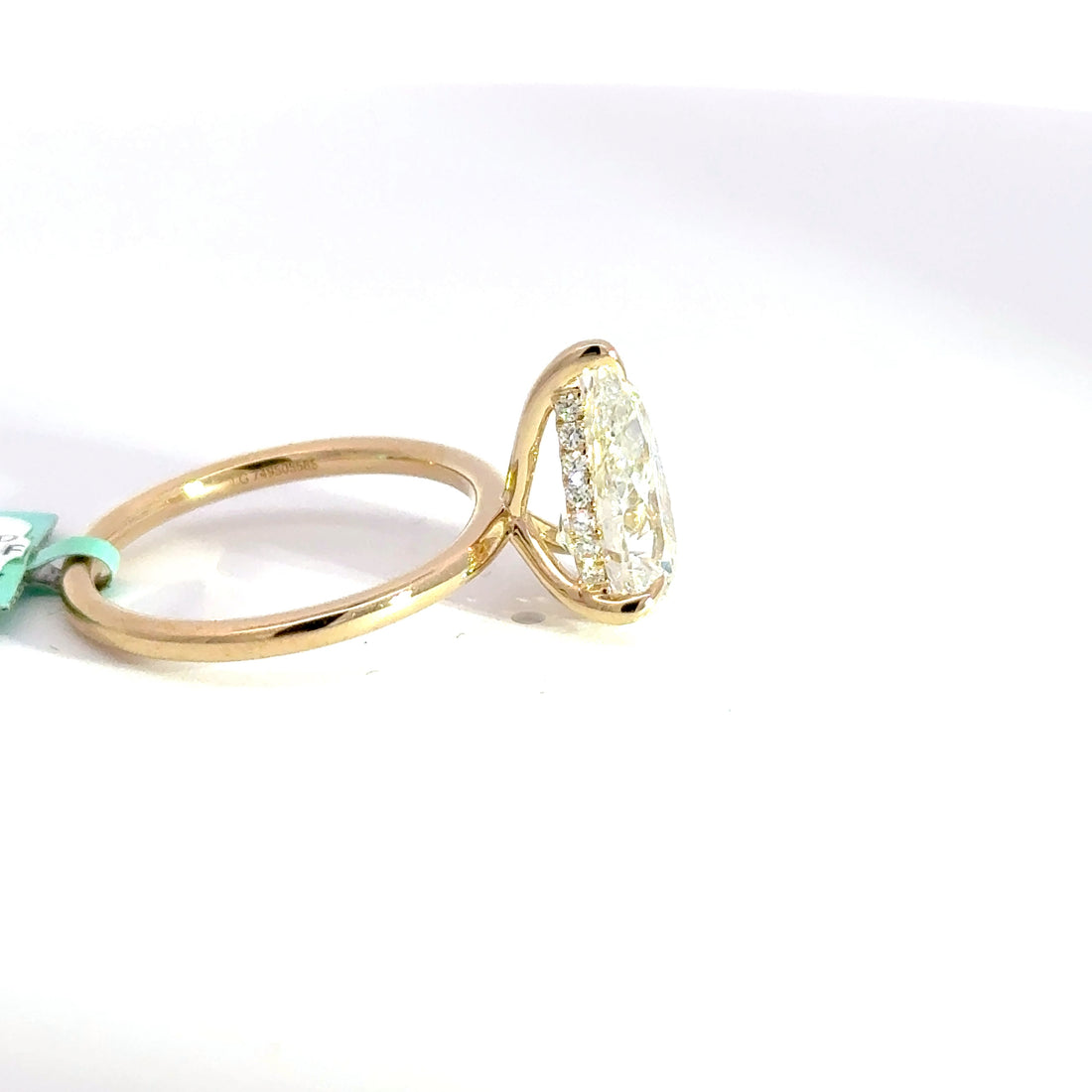 3.22 CTW Pear-Cut Lab Grown Diamond Engagement Ring