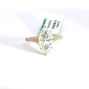 3.49 CTW Marquise-Cut Lab Grown Diamond Engagement Ring view 2