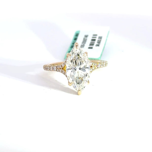 3.49 CTW Marquise-Cut Lab Grown Diamond Engagement Ring