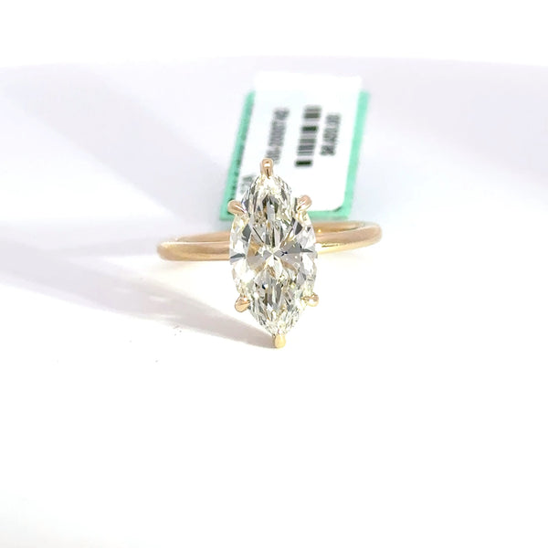 3.17 CTW Marquise-Cut Lab Grown Diamond Engagement Ring