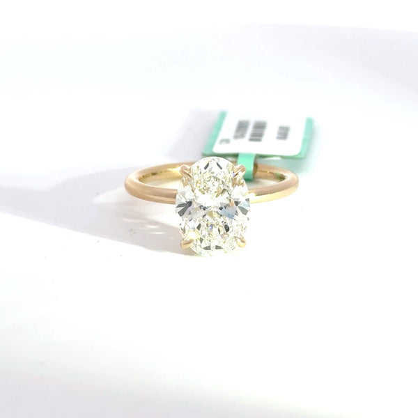 3.20 CTW Oval-Cut Lab Grown Diamond Engagement Ring