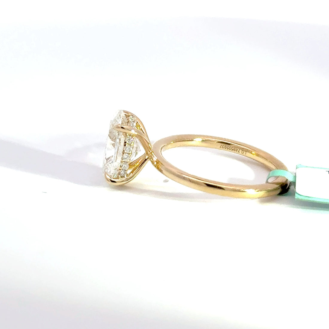 3.20 CTW Oval-Cut Lab Grown Diamond Engagement Ring