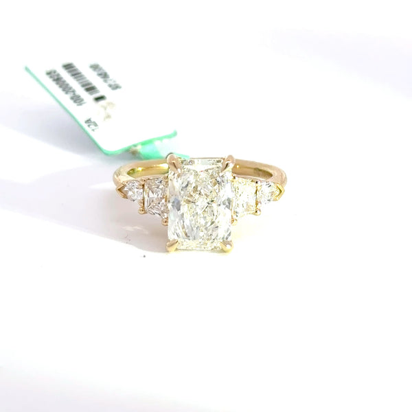 3.78 CTW Radiant-Cut Lab Grown Diamond Engagement Ring