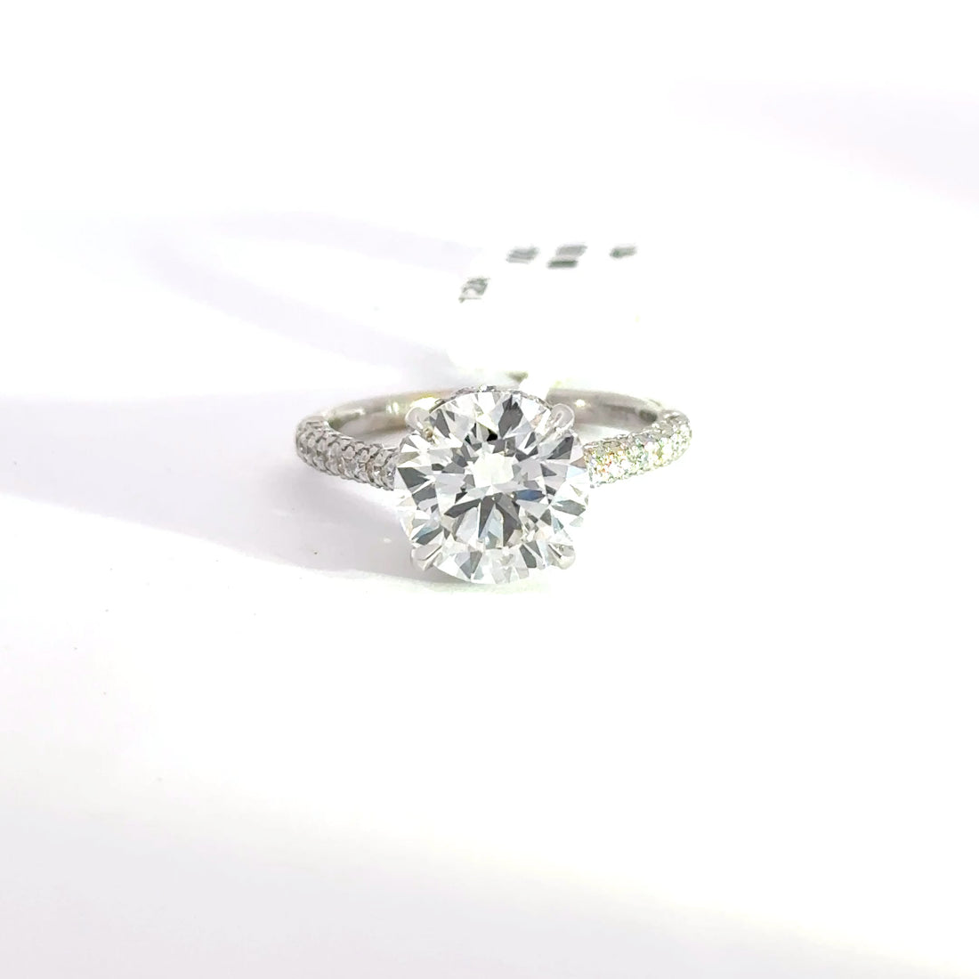 3.69 CTW Round-Cut Lab Grown Diamond Engagement Ring