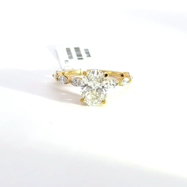 2.65 CTW Oval-Cut Lab Grown Diamond Engagement Ring