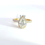 3.08 CTW Pear-Cut Lab Grown Diamond Engagement Ring view 2