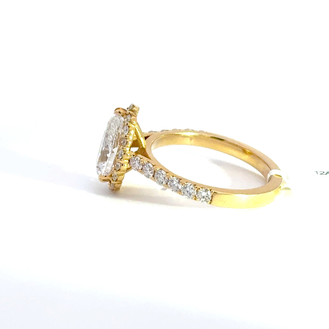3.08 CTW Pear-Cut Lab Grown Diamond Engagement Ring