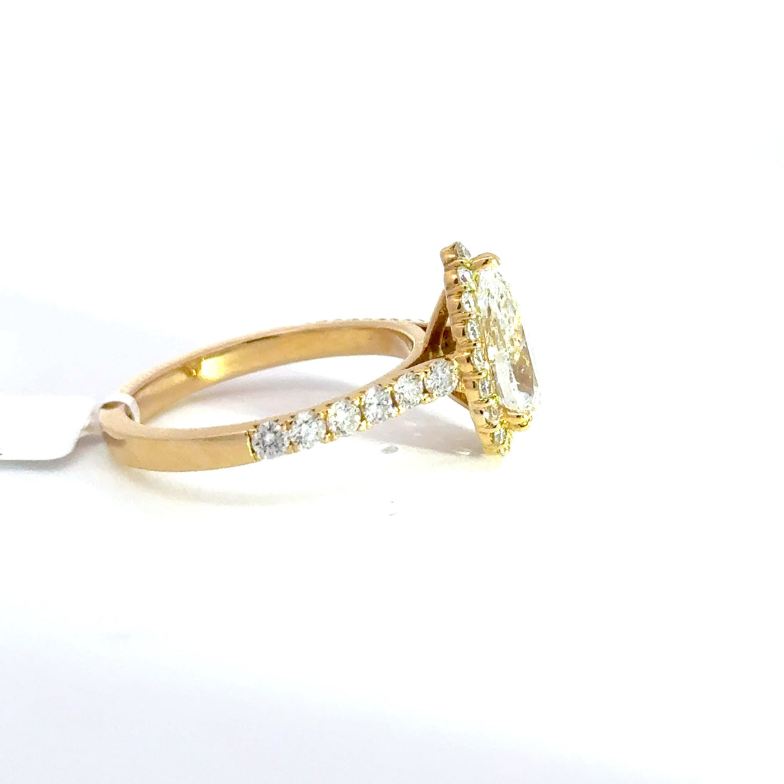 3.08 CTW Pear-Cut Lab Grown Diamond Engagement Ring