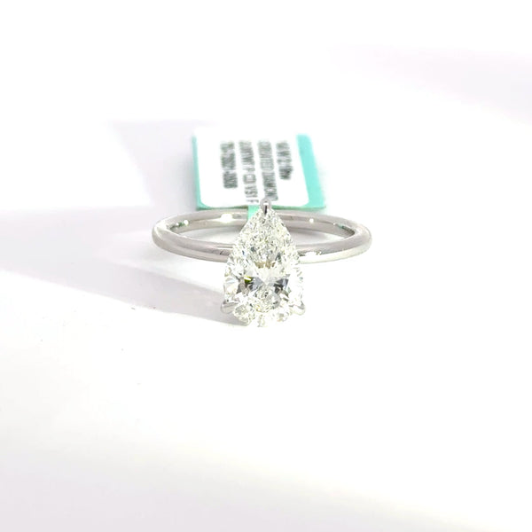 2.19 CTW Pear-Cut Lab Grown Diamond Engagement Ring