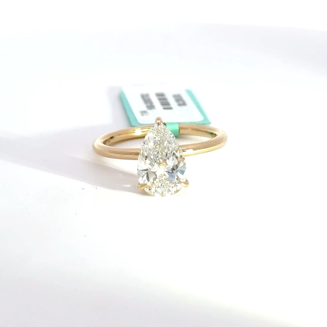 2.13 CTW Pear-Cut Lab Grown Diamond Engagement Ring