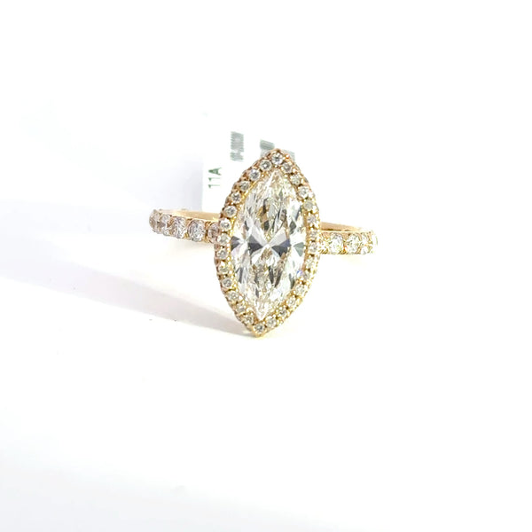 3.33 CTW Marquise-Cut Lab Grown Diamond Engagement Ring