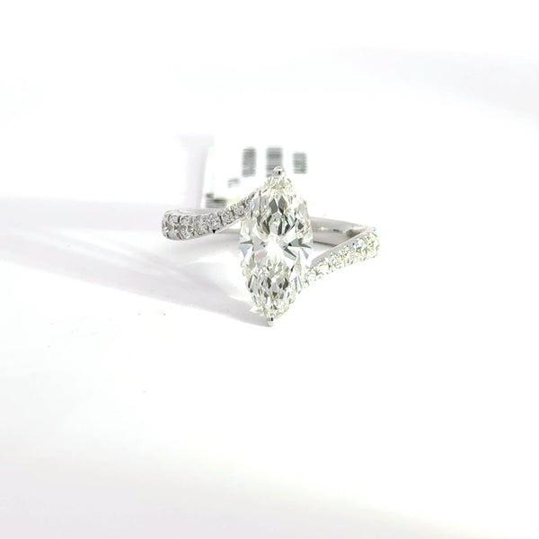 2.63 CTW Marquise-Cut Lab Grown Diamond Engagement Ring