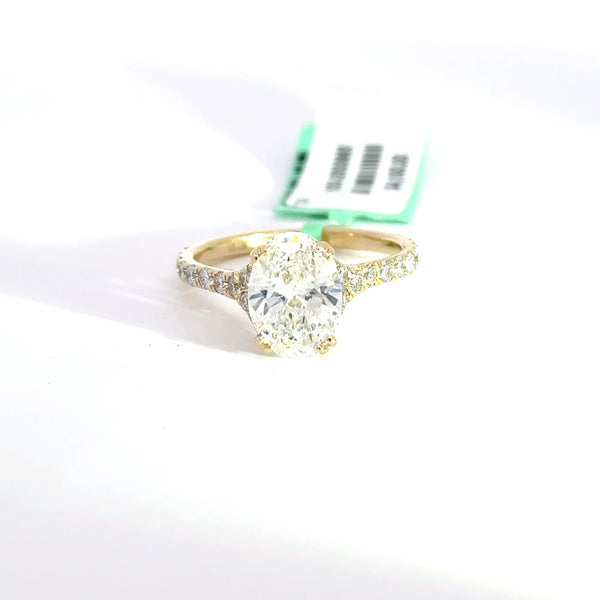 2.53 CTW Oval-Cut Lab Grown Diamond Engagement Ring