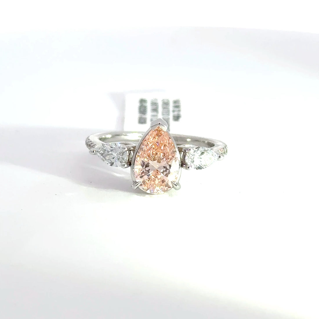2.15 CTW Pear Pink-Cut Lab Grown Diamond Engagement Ring