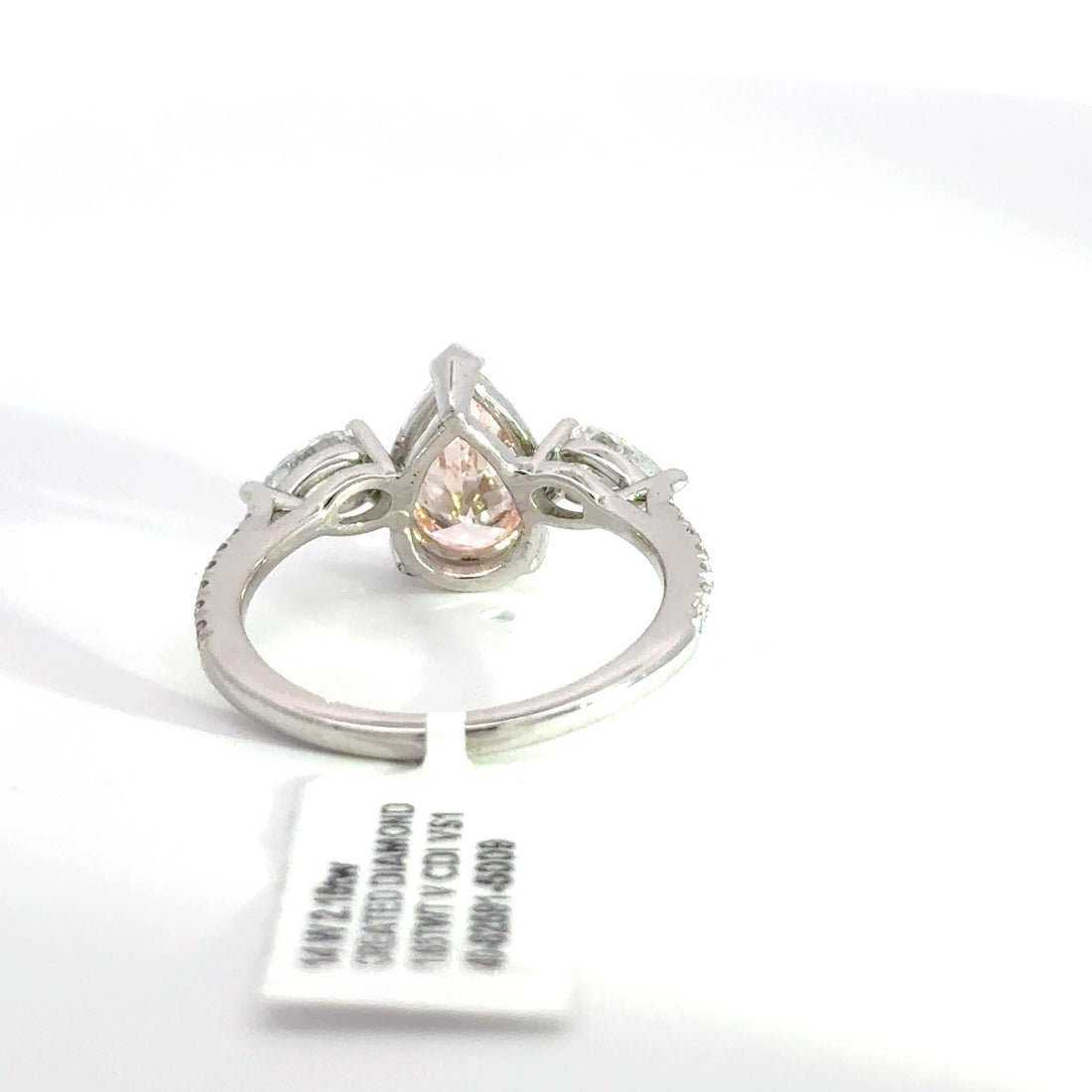 2.15 CTW Pear Pink-Cut Lab Grown Diamond Engagement Ring