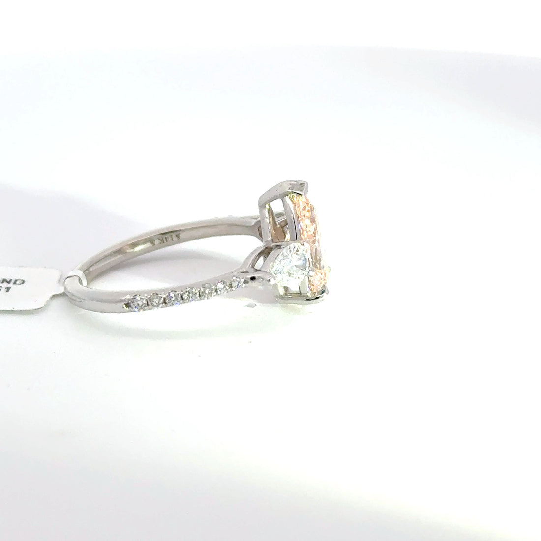 2.15 CTW Pear Pink-Cut Lab Grown Diamond Engagement Ring