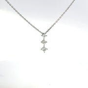 0.35 CTW Princess Three-Stone Lab-Grown Diamond Drop Necklace view 2