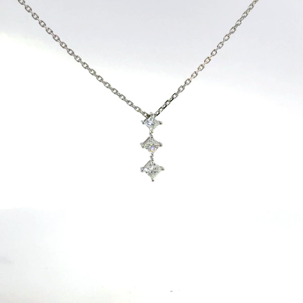 0.35 CTW Princess Three-Stone Lab-Grown Diamond Drop Necklace