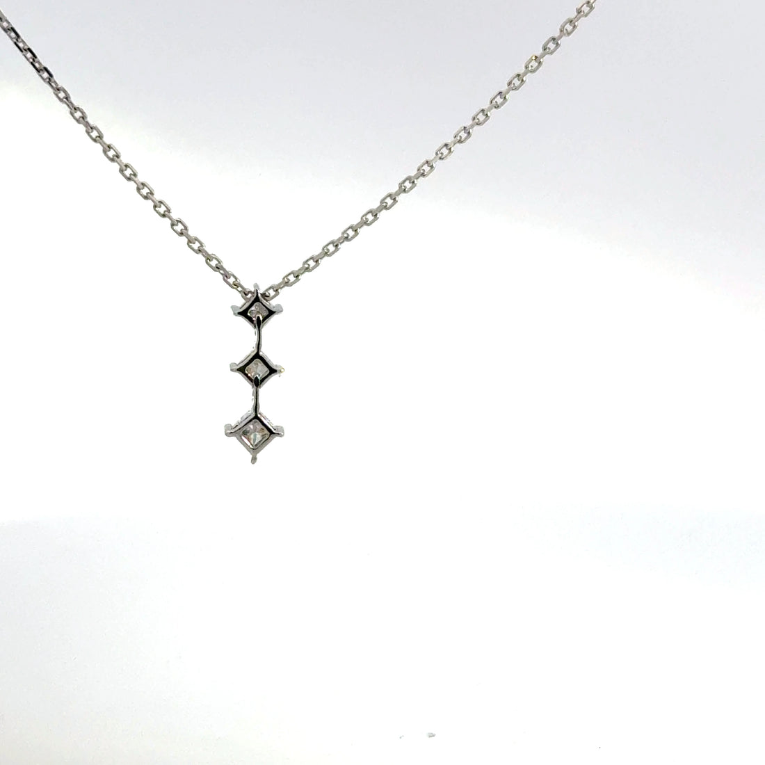 0.35 CTW Princess Three-Stone Lab-Grown Diamond Drop Necklace