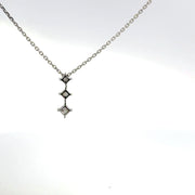 0.35 CTW Princess Three-Stone Lab-Grown Diamond Drop Necklace view 4
