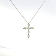0.15 CTW Lab-Grown Diamond Vintage Cross Necklace view 2